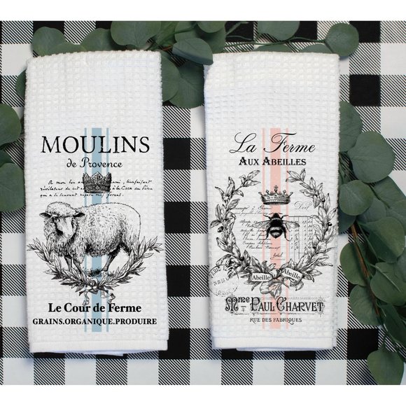 French Country Hand Towels, Set of 2 - Picture 1 of 3